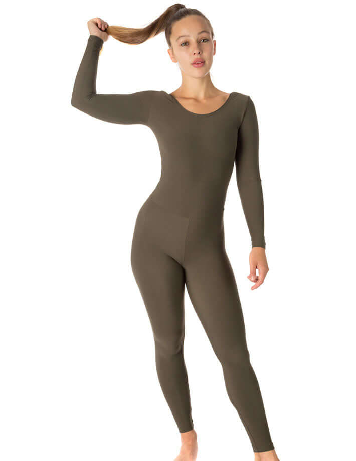 Aerial hoop unitard Lara | Leotard | Color: khaki | Leotard for gymnastics | Dragonfly Pole Dance Outfit and Bikram Yoga Unitard