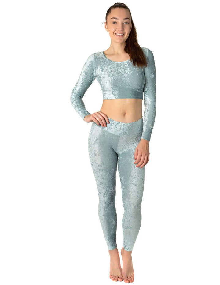 Velvet leggings Adriana | Leggings | Color: frosty velvet | Yoga Leggings | Dragonfly Pole Wear and Bikram Hot Yoga Clothes