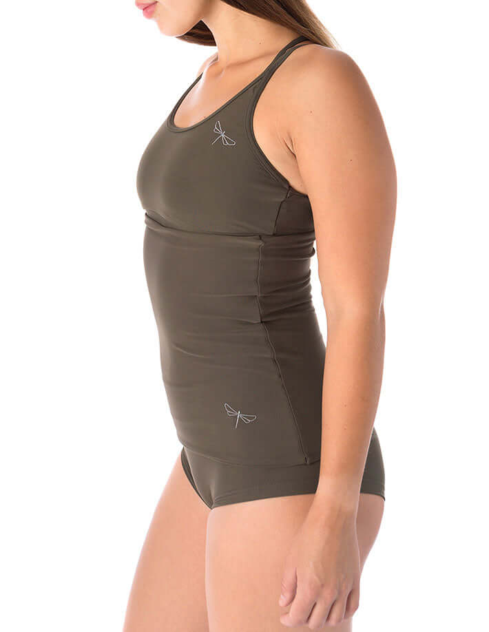 Back warmer | Back warmer | Color: khaki | Dragonfly Pole Dance Clothing and Bikram Hot Yoga Wear