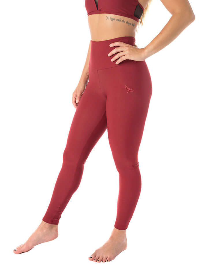 High waist yoga leggings Adele | Leggings | Color: khaki | Yoga Leggings | Dragonfly Pole Wear and Bikram Hot Yoga Clothes