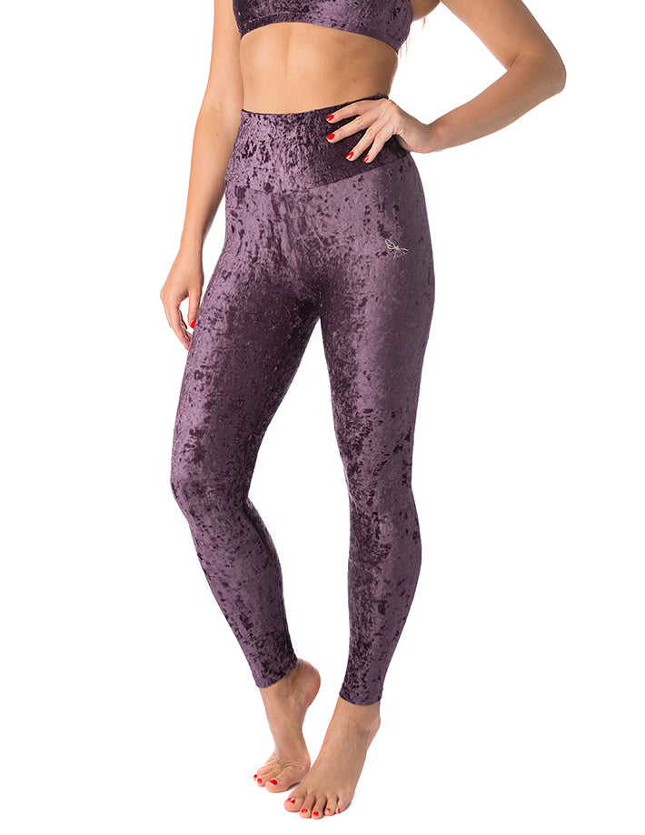 Velvet leggings Adele | Leggings | Color: purple velvet | Yoga Leggings | Dragonfly Pole Wear and Bikram Hot Yoga Clothes