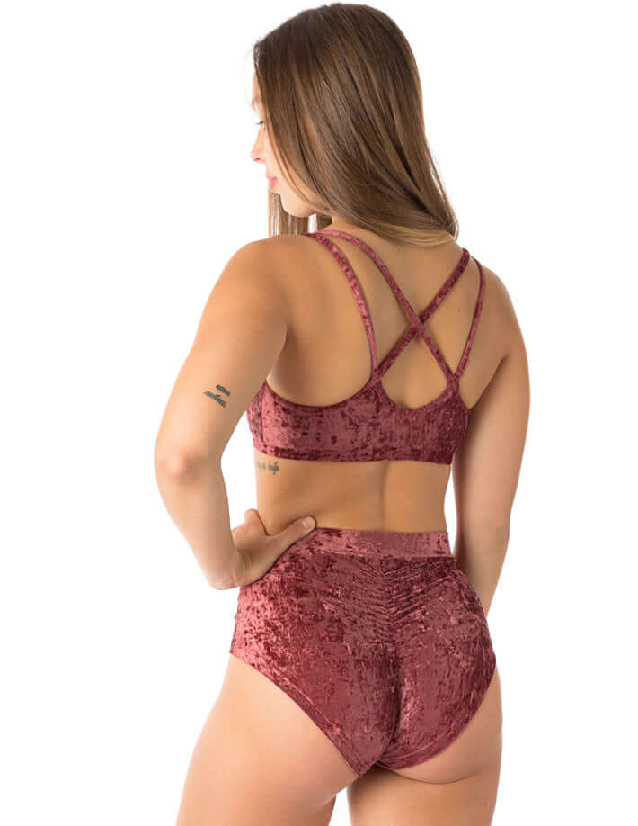 Velvet pole shorts Lola | Shorts | Color: amaranth velvet | Pole Shorts | Dragonfly Pole Dance Clothing and Bikram Hot Yoga Wear