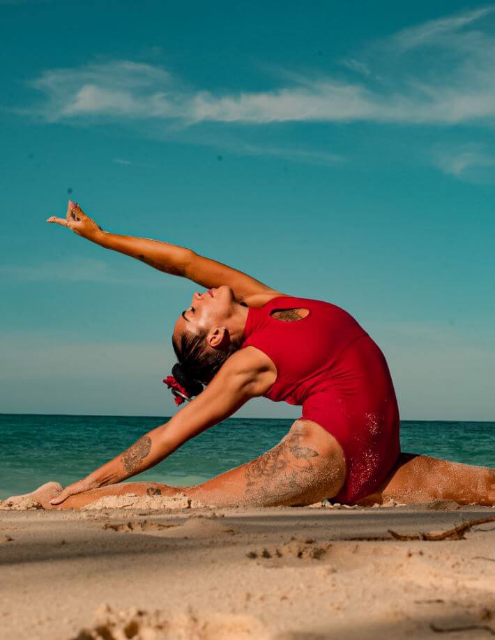 Gymnastic leotard Daria | Leotard | Color: red | Leotard for gymnastics | Dragonfly Pole Dance Outfit and Bikram Yoga Unitard