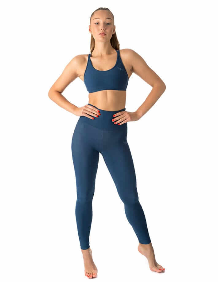 High waist yoga leggings Adele | Leggings | Color: petrol | Yoga Leggings | Dragonfly Pole Wear and Bikram Hot Yoga Clothes