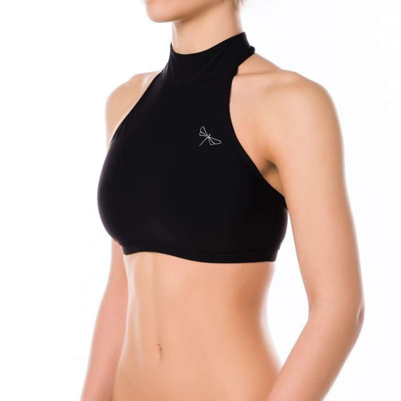 Halter sports bra Lisette | Sports bra | Color: petrol | Women's sports bra | Dragonfly Pole Dance Clothes and Bikram Hot Yoga Outfit
