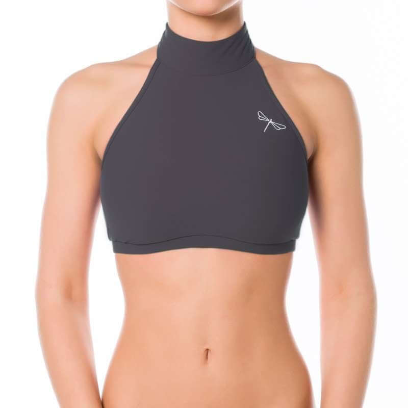 Halter sports bra Lisette | Sports bra | Color: petrol | Women's sports bra | Dragonfly Pole Dance Clothes and Bikram Hot Yoga Outfit