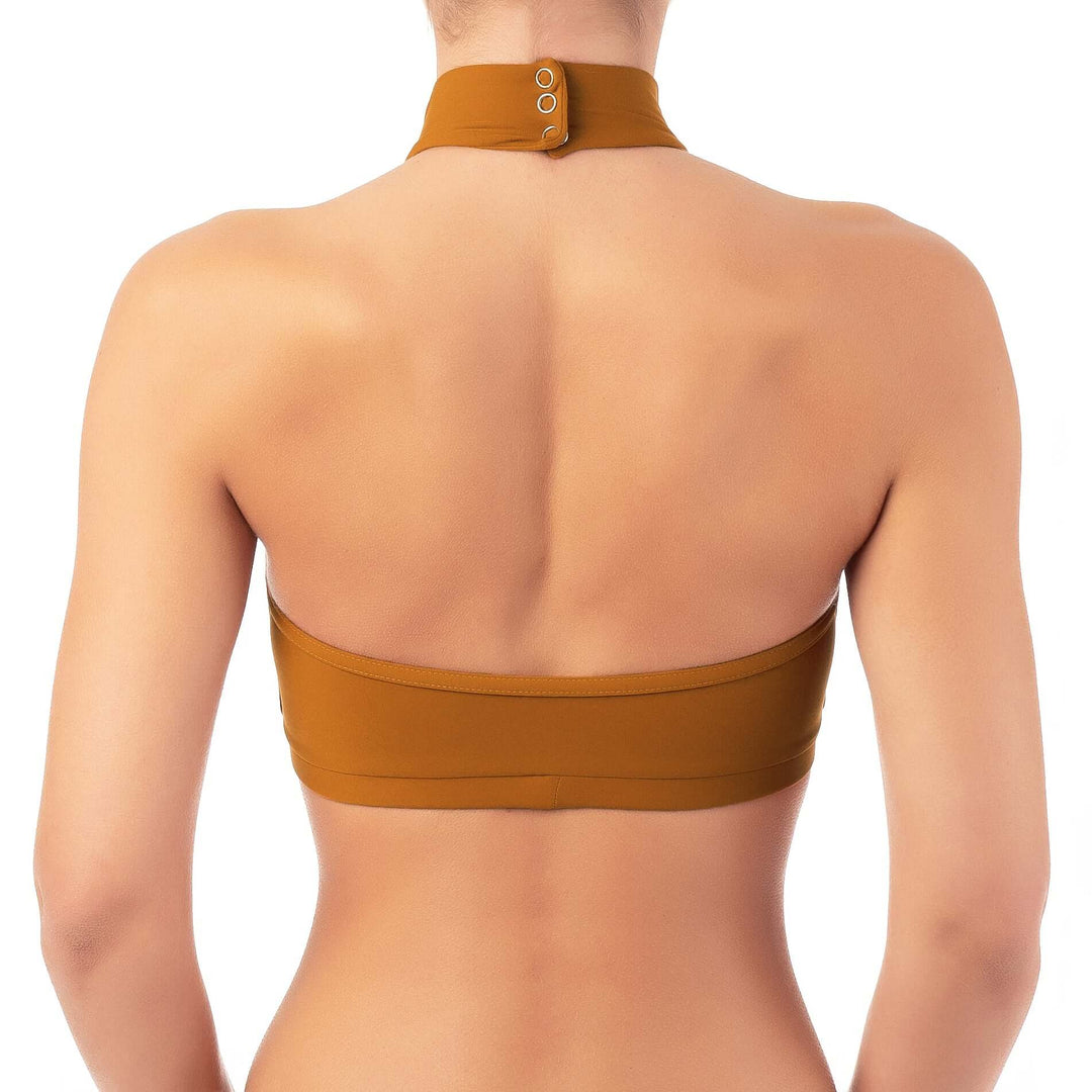 Halter sports bra Lisette | Sports bra | Color: petrol | Women's sports bra | Dragonfly Pole Dance Clothes and Bikram Hot Yoga Outfit
