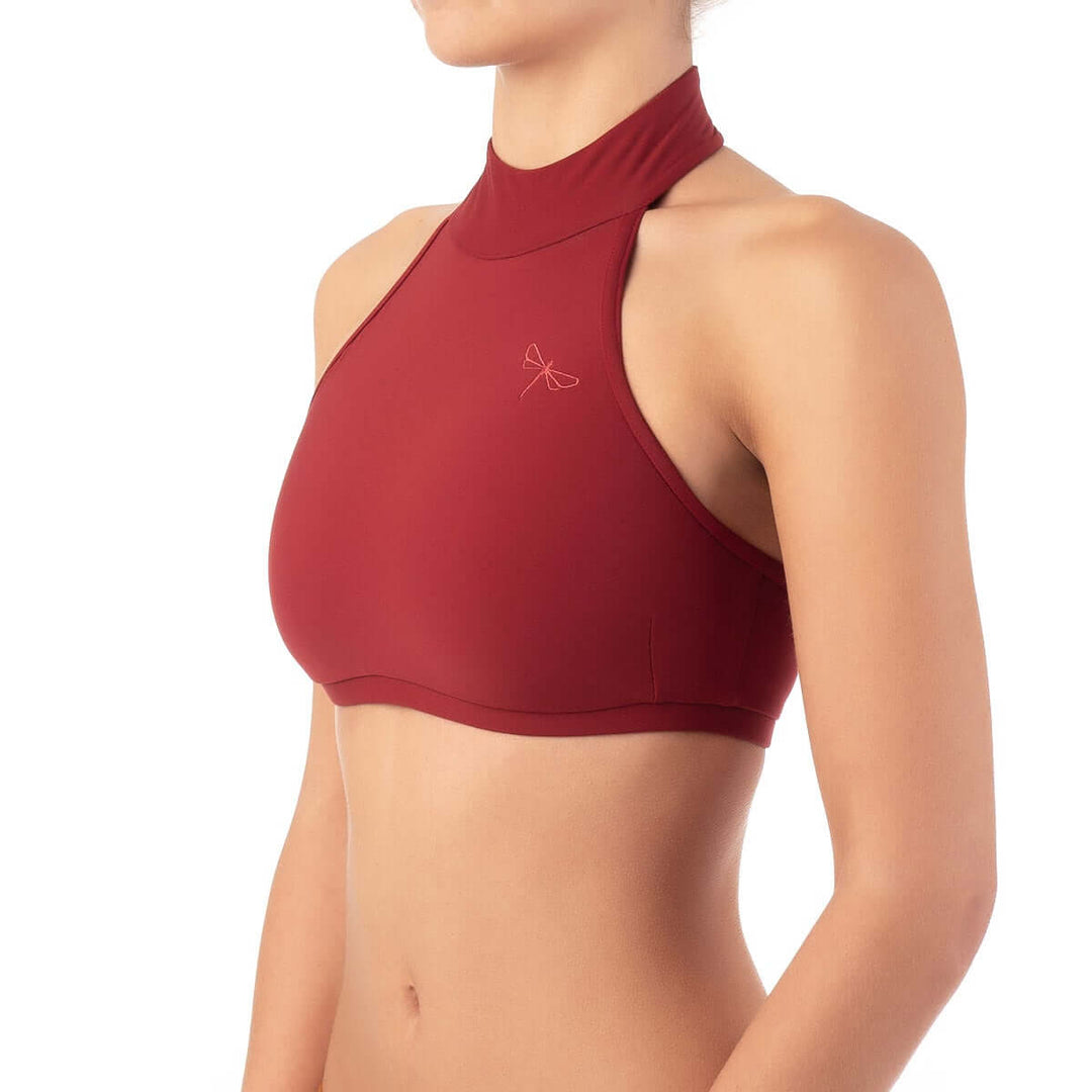 Halter sports bra Lisette | Sports bra | Color: petrol | Women's sports bra | Dragonfly Pole Dance Clothes and Bikram Hot Yoga Outfit