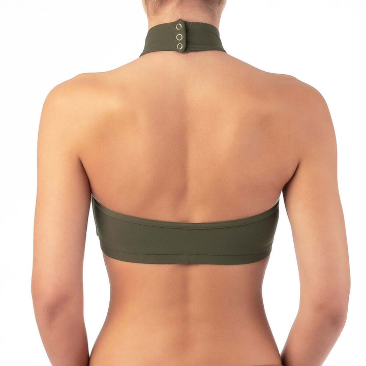 Halter sports bra Lisette | Sports bra | Color: petrol | Women's sports bra | Dragonfly Pole Dance Clothes and Bikram Hot Yoga Outfit