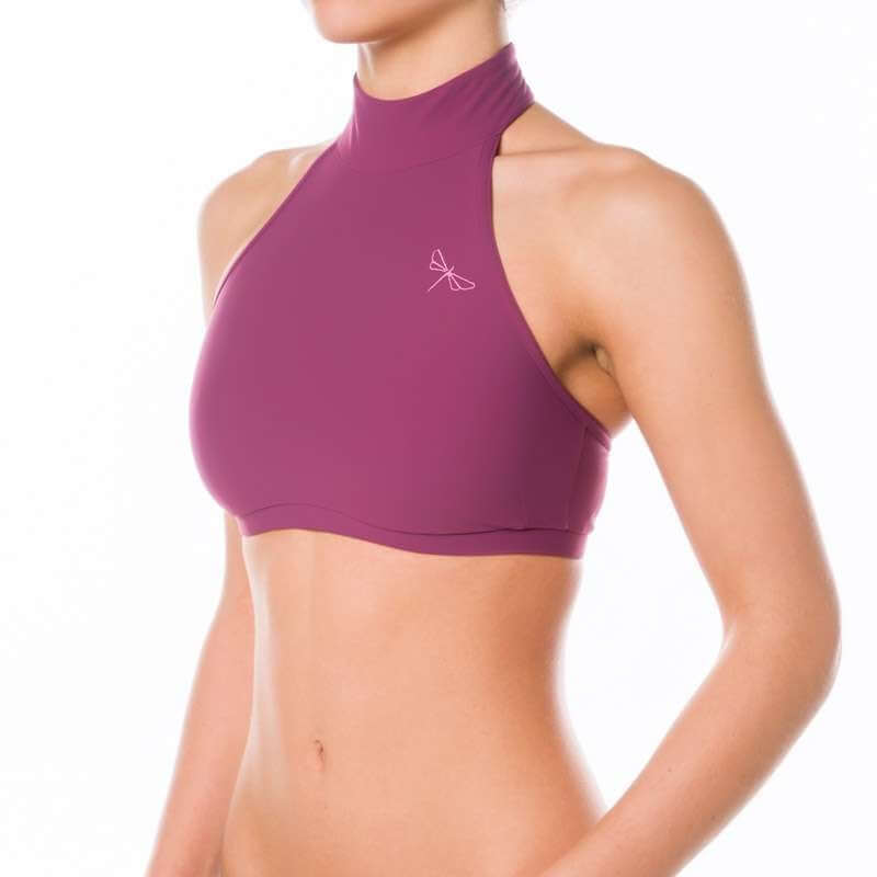 Halter sports bra Lisette | Sports bra | Color: petrol | Women's sports bra | Dragonfly Pole Dance Clothes and Bikram Hot Yoga Outfit