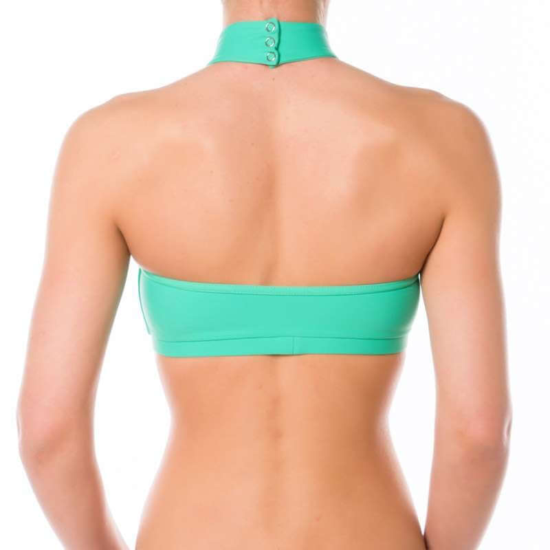 Halter sports bra Lisette | Sports bra | Color: petrol | Women's sports bra | Dragonfly Pole Dance Clothes and Bikram Hot Yoga Outfit