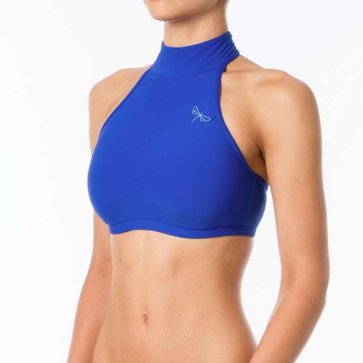 Halter sports bra Lisette | Sports bra | Color: petrol | Women's sports bra | Dragonfly Pole Dance Clothes and Bikram Hot Yoga Outfit