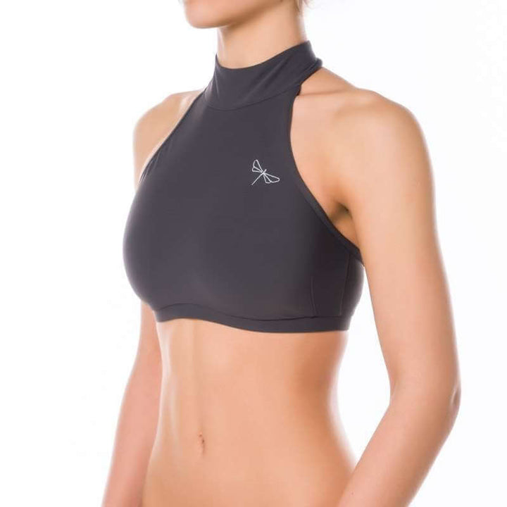 Halter sports bra Lisette | Sports bra | Color: petrol | Women's sports bra | Dragonfly Pole Dance Clothes and Bikram Hot Yoga Outfit