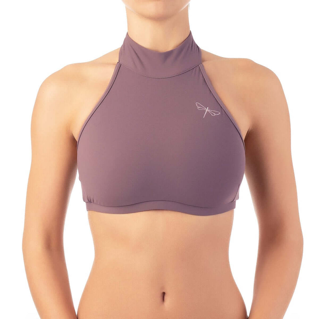 Halter sports bra Lisette | Sports bra | Color: petrol | Women's sports bra | Dragonfly Pole Dance Clothes and Bikram Hot Yoga Outfit