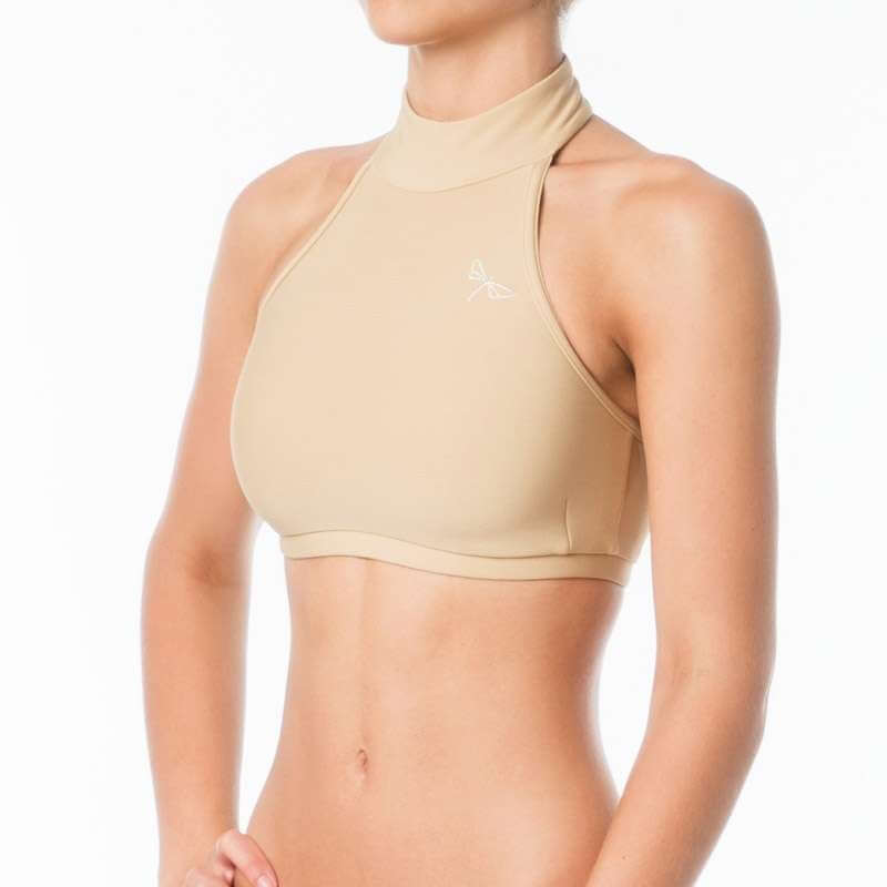 Halter sports bra Lisette | Sports bra | Color: petrol | Women's sports bra | Dragonfly Pole Dance Clothes and Bikram Hot Yoga Outfit