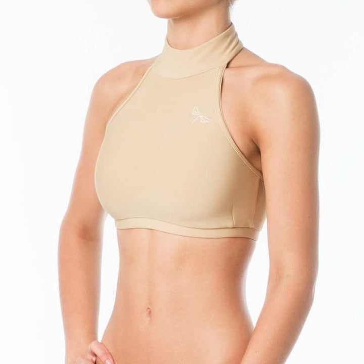 Halter sports bra Lisette | Sports bra | Color: petrol | Women's sports bra | Dragonfly Pole Dance Clothes and Bikram Hot Yoga Outfit