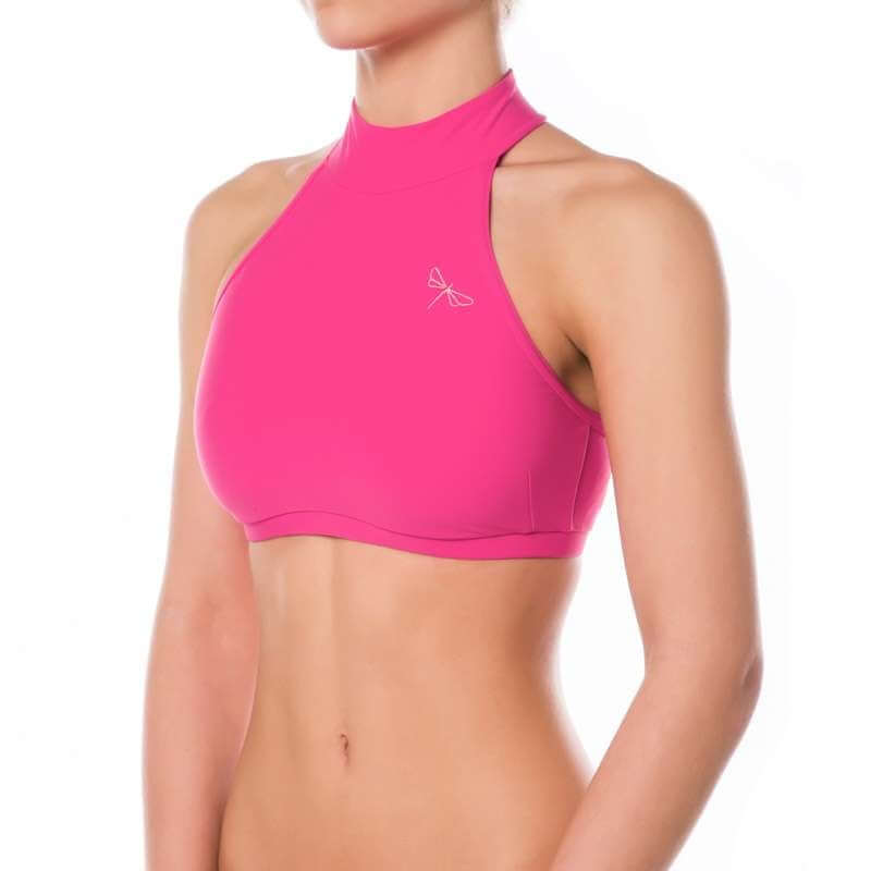 Halter sports bra Lisette | Sports bra | Color: petrol | Women's sports bra | Dragonfly Pole Dance Clothes and Bikram Hot Yoga Outfit