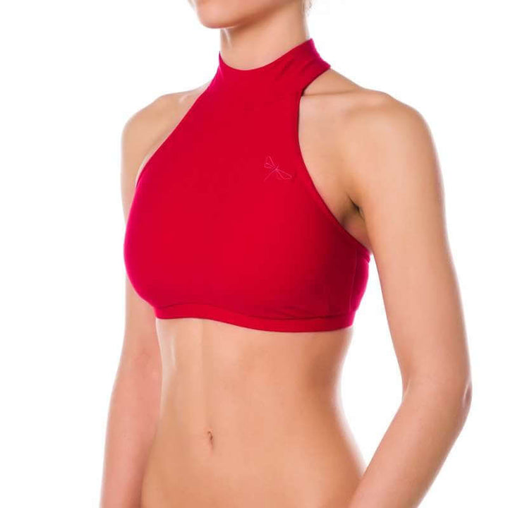 Halter sports bra Lisette | Sports bra | Color: petrol | Women's sports bra | Dragonfly Pole Dance Clothes and Bikram Hot Yoga Outfit