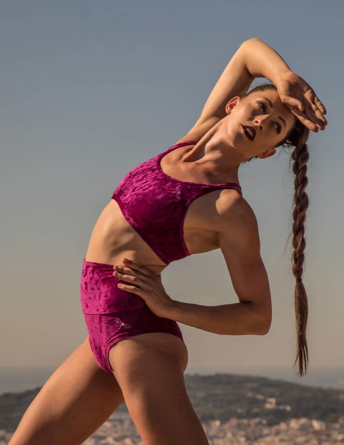 Velvet sports bra Nicole | Sports bra | Color: bronze velvet | Women's sports bra | Dragonfly Pole Dance Clothes and Bikram Hot Yoga Outfit