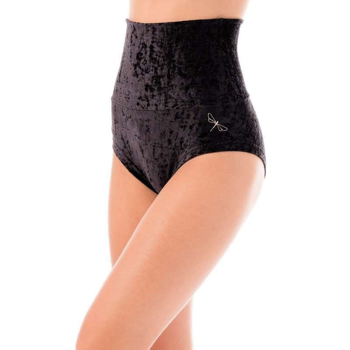 Short pole dance velours | High Waist Samt Pole Shorts | Color: emerald velvet | Sametové pole dance šortky | Dragonfly Pole Dance Clothing and Bikram Hot Yoga Wear