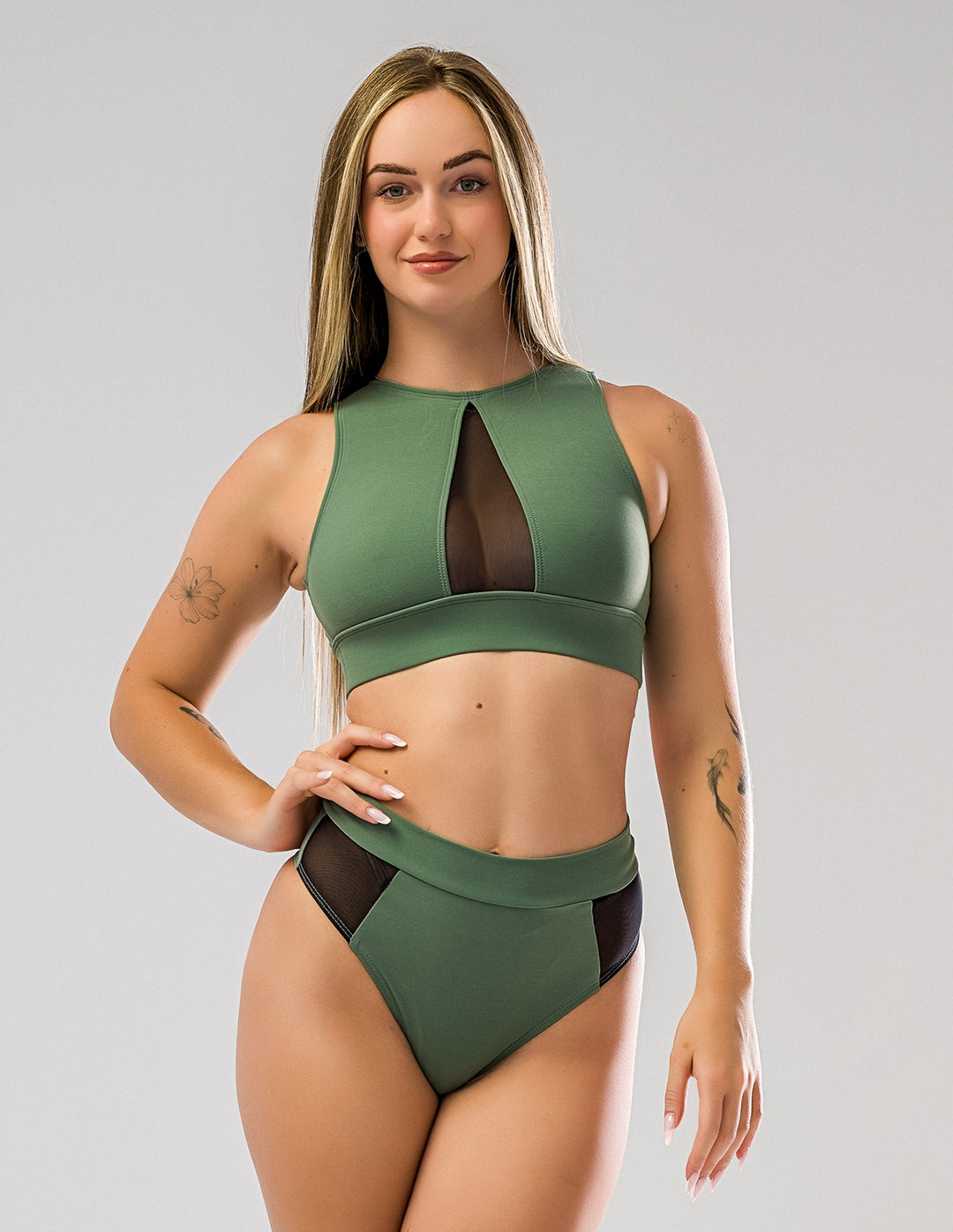 Molly mesh pole dance shorts – sage