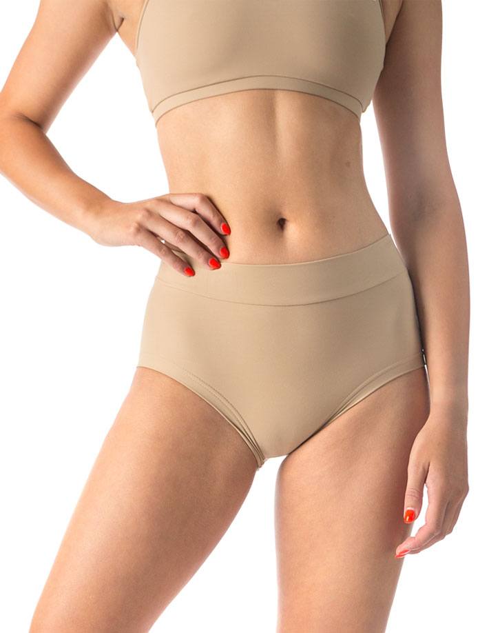 Mid rise short pole dance Mandy, short beige avec taille mi-haute, pour le confort optimal lors de la danse.