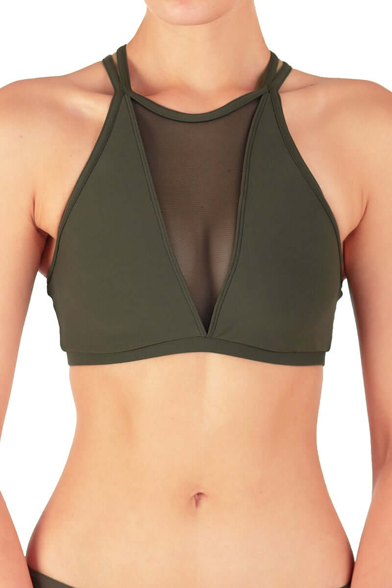 Mesh sports bra Victoria | Sports bra | Color: black / leopard mesh | Women's sports bra | Sportovní podprsenka | Sport-BH | Brassiere sport | Dragonfly Pole Dance Clothes and Bikram Hot Yoga Outfit