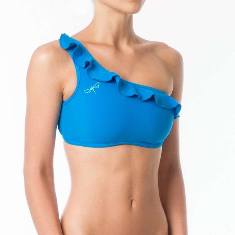 Carmen bra frilled | Sports bra | Color: ruby | Women's sports bra | Dragonfly Pole Dance Clothes and Bikram Hot Yoga Outfit