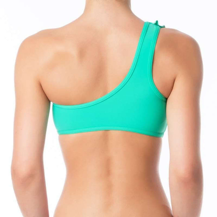 Carmen bra frilled | Sports bra | Color: ruby | Women's sports bra | Dragonfly Pole Dance Clothes and Bikram Hot Yoga Outfit