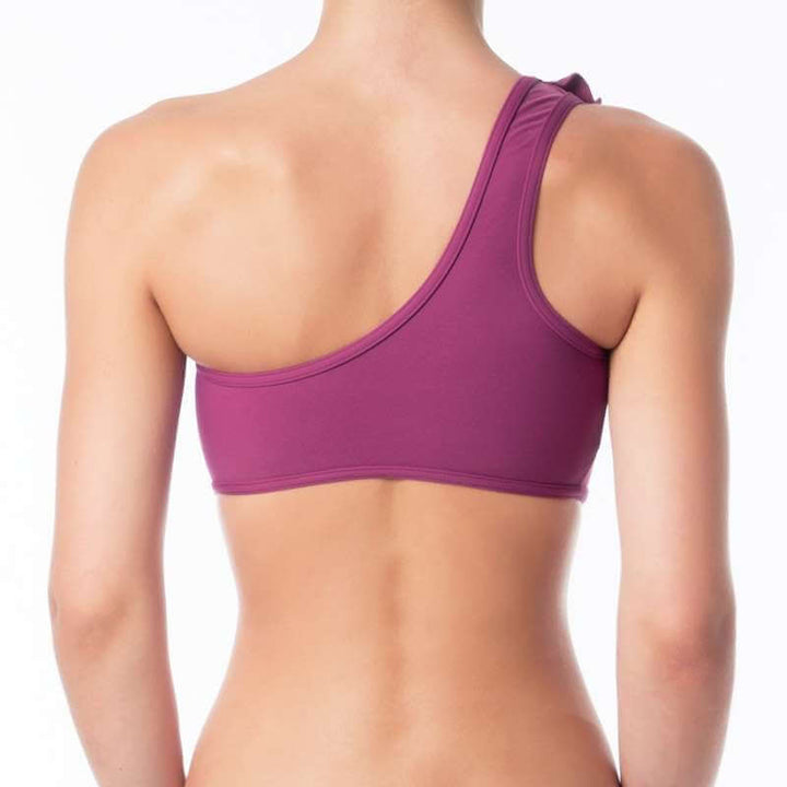Carmen bra frilled | Sports bra | Color: ruby | Women's sports bra | Dragonfly Pole Dance Clothes and Bikram Hot Yoga Outfit